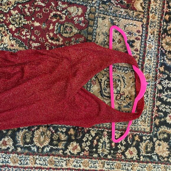 Vintage 90s Deadstock City Triangles Halter NWT Sparkle Maxi Dress - Picture 5 of 7